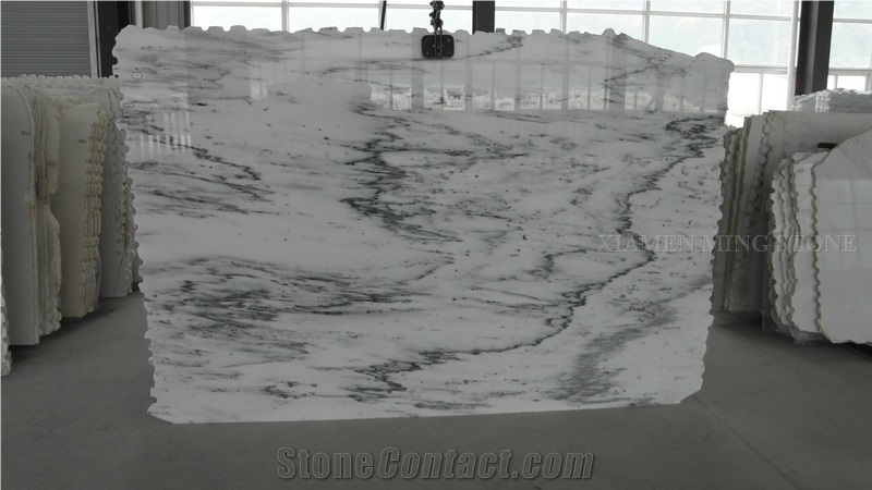 Blue Sky White Marble Landscaping Marble Machine Cutting Slab,Tiles Panel for Interior Wall Cladding,Bathroom Floor Covering Pattern Polished Slabs