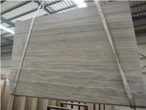 China Grey Wooden Vein Marble Slabs Polished,Machine Cutting Tiles for Interior Floor Covering,Wall Cladding