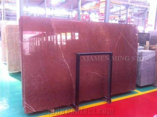 China Rosso Alicante Polished Marble Big Slabs,Absolute Red Marble Tiles Skirting for Bathroom Surround Floor Paving,Wall Cladding Pattern