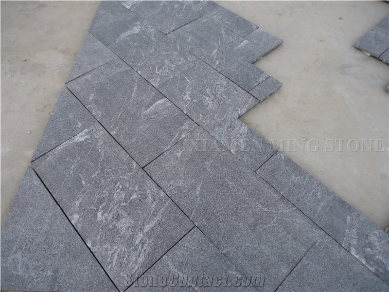Flamed Snow Grey Granite Tiles,China Jet Mist Granite,Nero Branco Granite,Jet Mist Black Granite,China Black Via Lactea Tiles Garden Stepping
