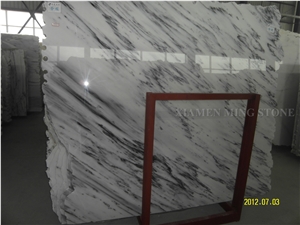 Landscaping Shanshui White Marble Machine Cutting Polished Tiles, Panel Slab for Interior Wall Cladding,Bathroom Floor Covering Pattern