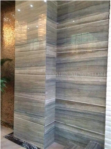 Silver Serpeggiante Blue Limestone Polished Slabs Tile Cutting Panel for Interior Wall Cladding,Lobby Floor Covering Pattern