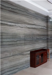 Silver Serpeggiante Blue Marble Polished Slabs Walling Tile,Ocean Straight Wooden Vein Cutting Panel Interior Cladding,Lobby Floor Covering Pattern