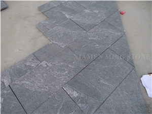 Snow Grey Granite Flamed Tiles,China Jet Mist Granite,Nero Branco Granite,Jet Mist Black Granite,China Black Via Lactea Tiles Garden Stepping