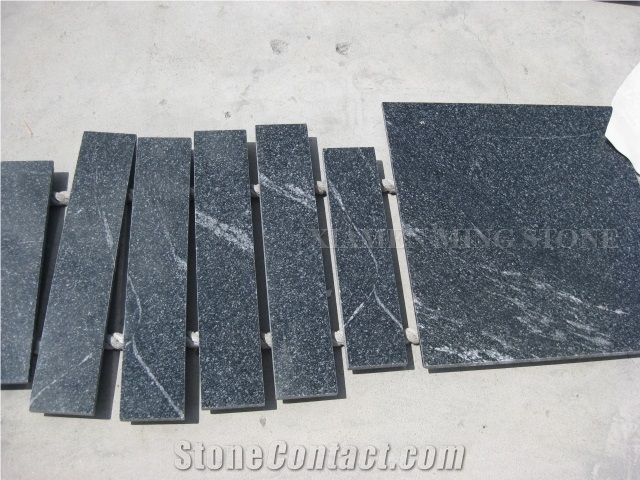 Snow Grey Granite Polished Tiles,China Jet Mist Granite,Nero Branco Granite,Jet Mist Black Granite,China Black Via Lactea Tiles Garden Stepping