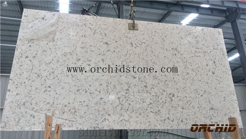Oyster White Quartz Surface Slabs,Rose White Solid Surface,White Marble Look Artificial Stone Wall Covering Tiles,Caesarstone Pavers,Cambria Quartz
