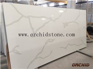 Quality a Calacatta White Quartz Stone Artificial Stone Slabs,Bianca Marble Look Quartz Surface,Engineer Stone Wall Cladding Tiles