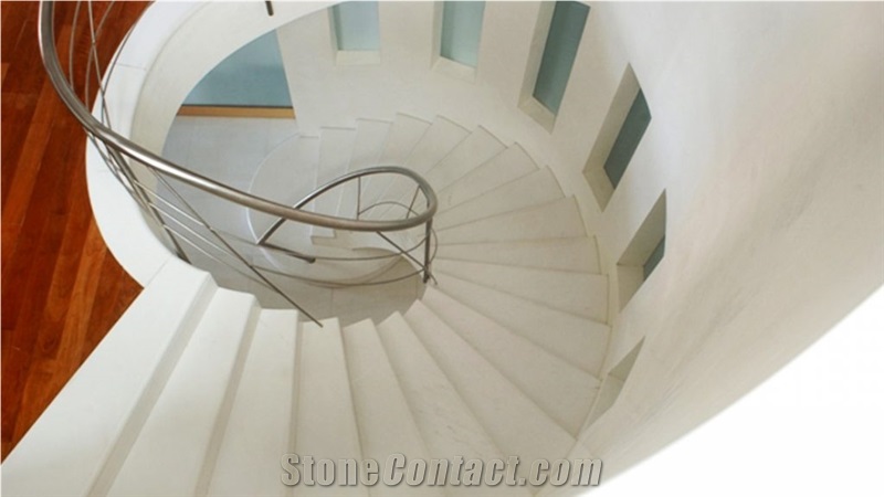 Bianco Sivec Marble Staircase