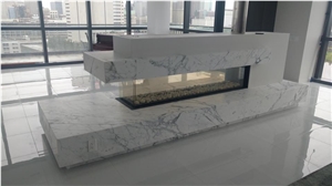 Bath Surround and Fireplace with Calacatta Vagli Marble