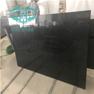 Black Galaxy Granite Slabs, India Black Granite Tiles, Floor Covering Tiles, Big Slabs with Factory Price