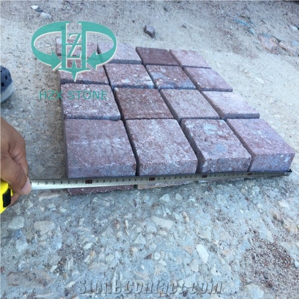 China Red Granite Natural Red Putian Red Cube Stone Floor Covering Pavers