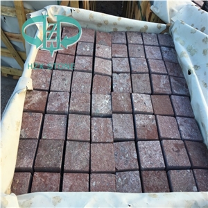 China Red Granite Natural Red Putian Red Cube Stone Floor Covering Pavers