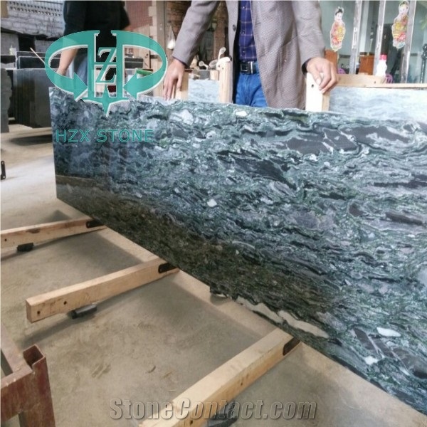 Sea Wave Green Granite, Yunnan Green Granite, China Green Granite Slabs Polishing, Polished Wall Floor Covering Tiles, Walling, Flooring, Pattern