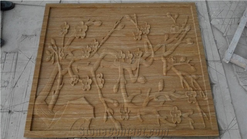 3d Carved Sandstone Wall Panel for Decor Relief
