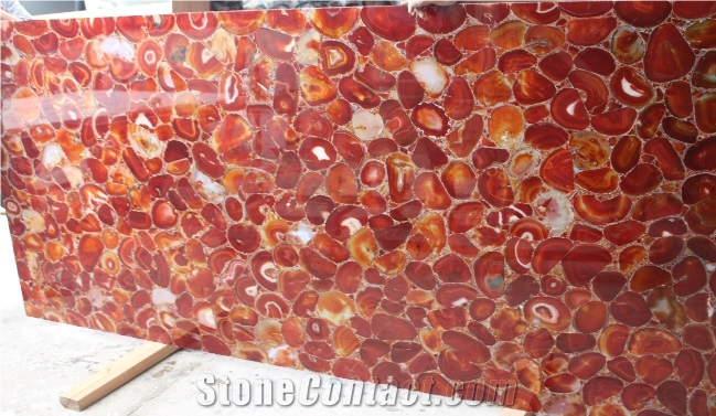China Supplier Luxury Material Red Agate Semi Precious Stone for Decoration