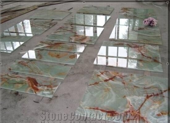 Chinese Supplier Whosale Professional Luxury Polished Green Onyx Tile Floor Tile