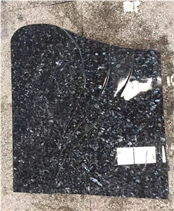 Factory Whosale Blue Pearl Granite Single Book Headstone for Monument