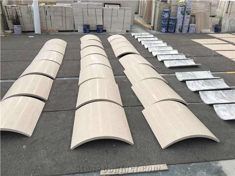 High Quality Factory Whosale Natural Stone Beige Marble Roman Column Cladding