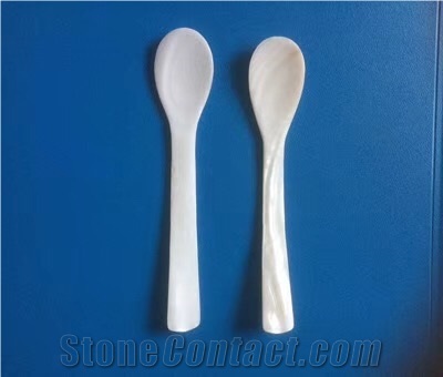 Mother Of Pearl Spoon and Bowl Art Design.Thin Mop Art Works for Interior Decoration