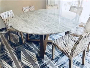 Natural Stone Carrara White Marble Table Top for Dinning