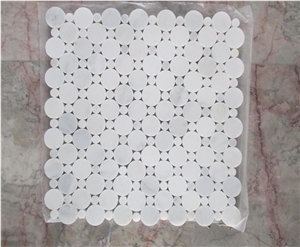 Natural Stone Flower Shape White Marble Mosaic Pattern Wall Mosaic for Kitchen