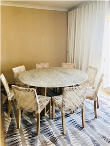 Polished Carrara White Marble, Natural Stone for Round Table, Dinning Table