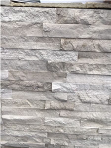 Split Face Cultures Stone Marble White Wooden Stacked Stone Veneer Natural Finish for Wall Cladding