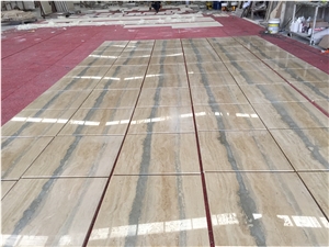 Travertine Stone Flooring Tile 24*24 Ocean Blue Travertine Floor Tiles for Project