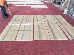 Travertine Stone Flooring Tile 24*24 Ocean Blue Travertine Floor Tiles for Project