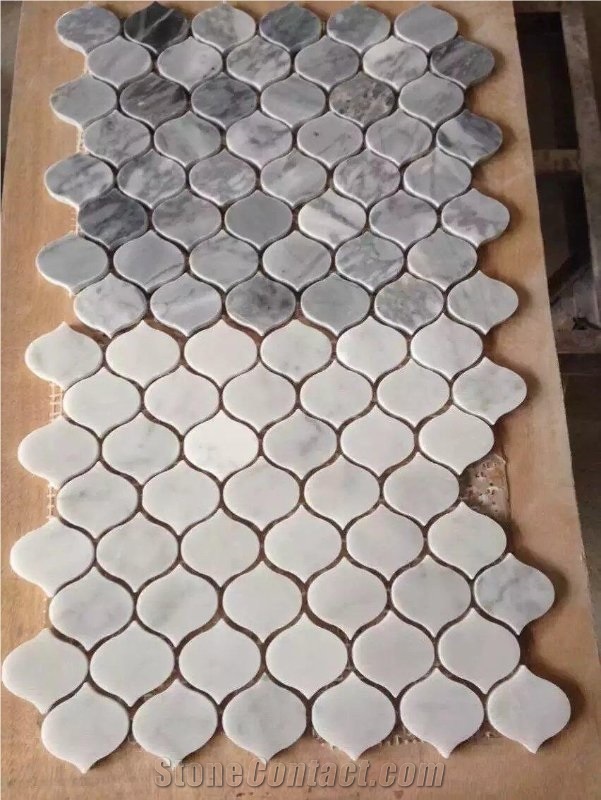 White Marble Mosaic Pattern Natural Stone Mosaic Pattern for Backsplash