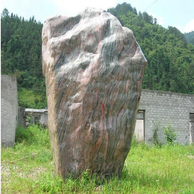 Multicolor Red Landscaping Garden Large Stone , Decorative Garden Stone Multicolor Red Granite Landscaping Stones