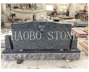 China Quarry Natural Stone Good Price Simple Design Polished Blue Pearl Granite Monument with Iso9001:2000 for Cetemery