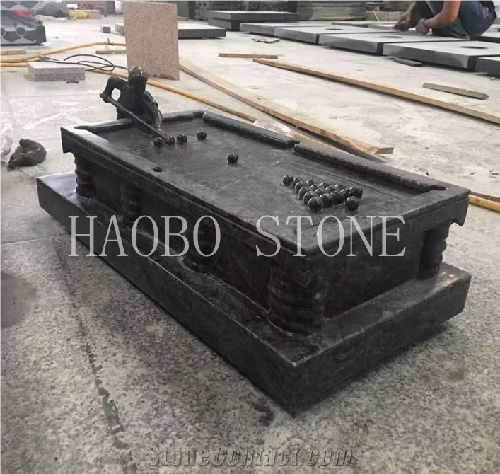 Good Price and Quality Customized Chinese Quarry Natural Stone Beautiful Grey Granite 100% Hand Carved Pool Table Design with Iso9001:2000 for Sale