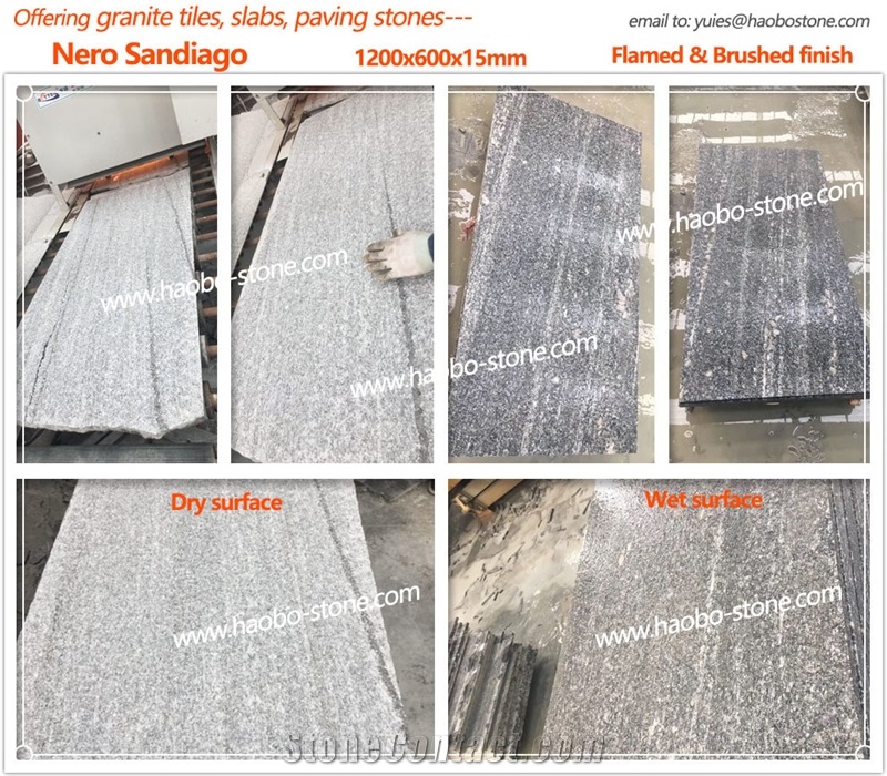Granite Nero Sandiago Tiles, Granite Nero Sandiago Slabs, Multicolor Grey, for Building Materials Decoration