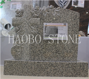 High Quality Good Service Custom Wholesale Price Unique Haobo Natural Stone Chinese Quarry G623 Granite Carving Cross Headstone Designs for Cemetery
