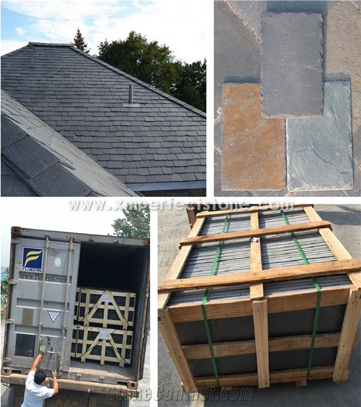 Black Slate Roof Tiles, Slate Roofing Tiles, Roof Covering and Coating, Stone Roofing
