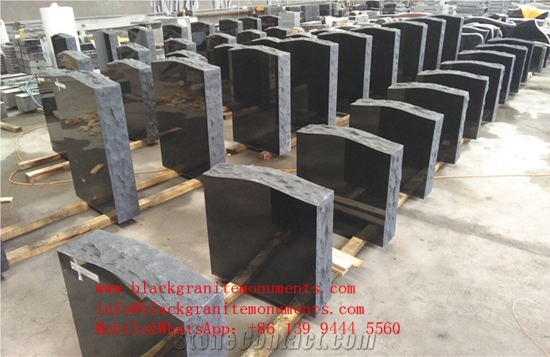 China Shanxi Black Granite Single Upright Die Monuments P2 Rustic Us&Canidian Style Memorials