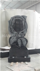 Etched Rose Shape Headstone/Monument/Tombstone
