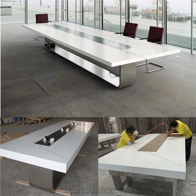 14 Seater Corian Conference Table Marble Office Conference Table