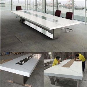 14 Seater Corian Conference Table Marble Office Conference Table