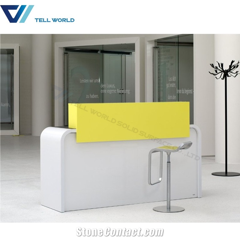 2 Person Office Workstation Acrylic Reception Counter