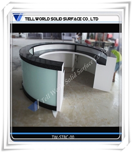 Artificial Stone Round Design Bar Countertop with Led Lighting up