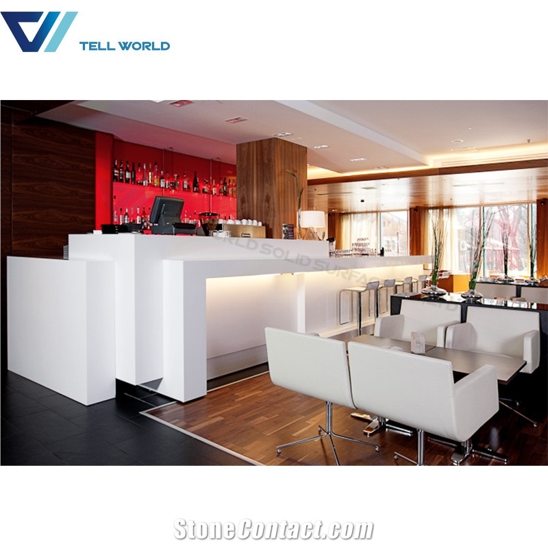 Commercial Artificial Marble Lighted Modern Bar Counter