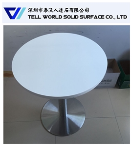 Eco-Friendly Stone Solid Surface Table Top Round Restaurant Dinner Table