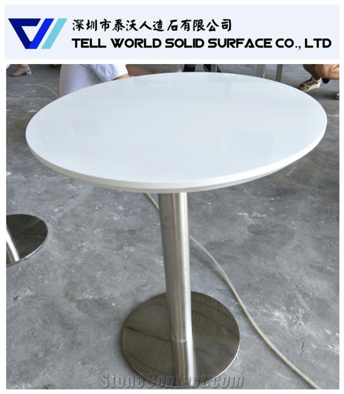Eco-Friendly Stone Solid Surface Table Top Round Restaurant Dinner Table