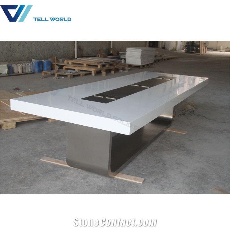 High Glossy Luxury Conference Table White Modern Conference Table