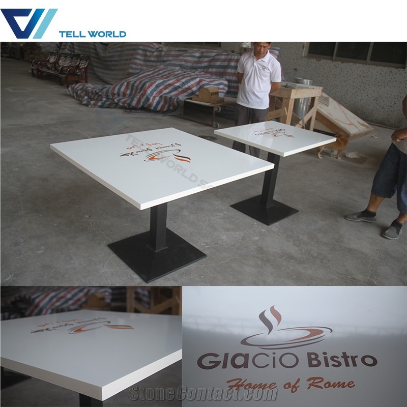 Italian Marble Dining Table Square Restaurant Tables