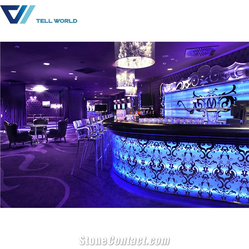 Nightclub Bar Counter Design Artificial Stone Bar Countertop
