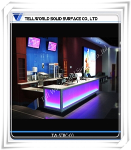 Radiationless Pure Acrylic Restaurant Bar Design with Multi Led Lighting