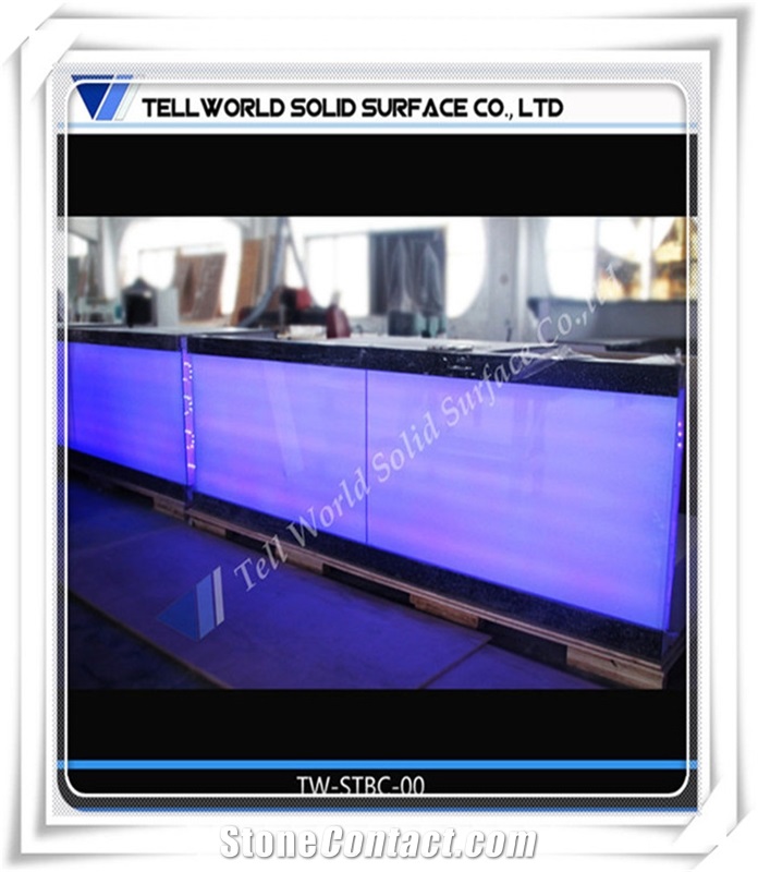 Radiationless Pure Acrylic Restaurant Bar Design with Multi Led Lighting